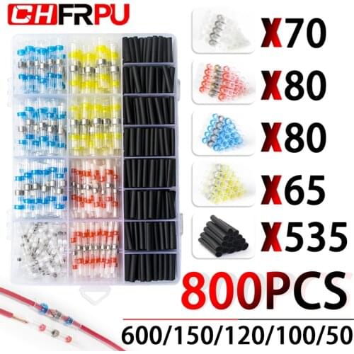 800/600PCS boxed Seal Waterproof welding heat shrinkable wire connector soldering sleeve wire terminal kit marine insulation