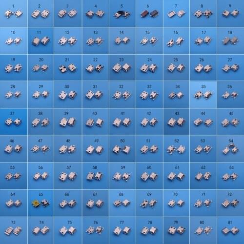 81models 162pcs Micro USB Charging port jack For Samsung iphone Lenovo Sony HUAWEI HTC 5Pin jack tail sockect Connector sockect