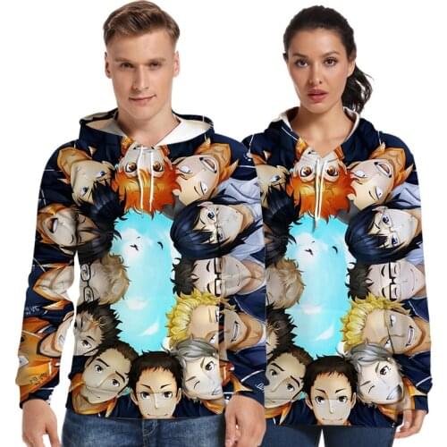 Anime Haikyuu Hinata Shoyo Kageyama Tobio Cosplay Costume 3D Print Karasuno High School Funny Hoodie Men Women Casual Sweatshirt