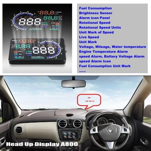 Car Accessories HUD Head Up Display For Renault Lodgy For Dacia Dokker For 2012-2019 Projector Windshield Plug And Play