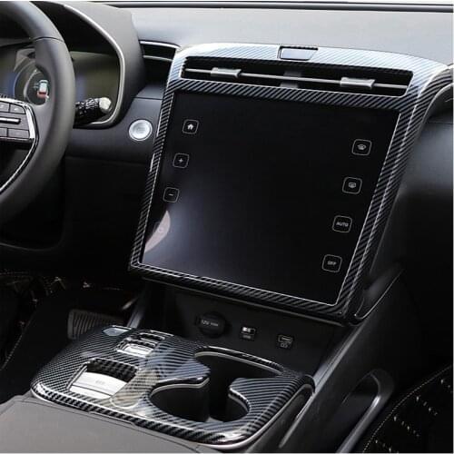 Car Garnish Accessories Center Console Navigation Screen Frame Panel Cover Trim for Hyundai Tucson 2021 2022