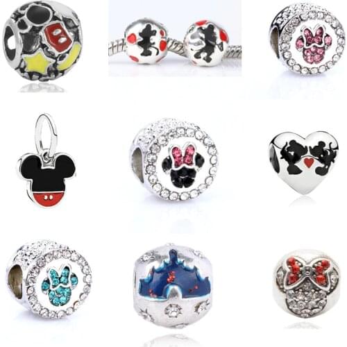1Pcs European Mouse & Minn Charms Beads Fit Original Bracelets & Necklaces DIY Accessories Precious Gifts HOT SELL 1Pcs