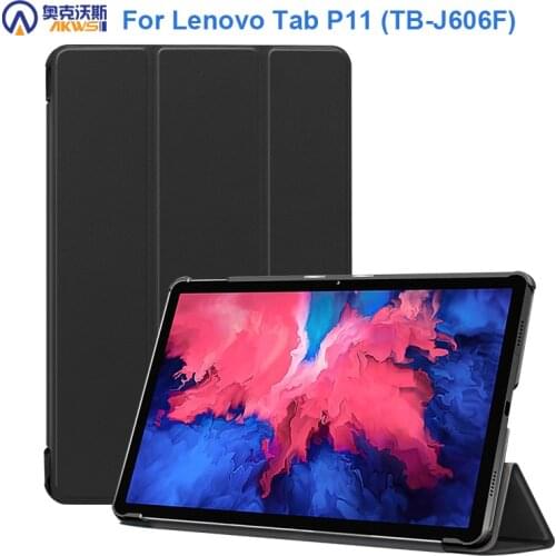For Lenovo Tab P11 Case,Tablet Funda for Lenovo Tab P11 TB J606F Cover Slim Smart Leather Case with auto Sleep Stand Cover