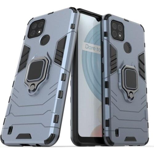 For Realme C21 Case For Realme C21 Cover Hard PC Ring Stand Protective Phone Bumper Shockproof Case For Realme C21