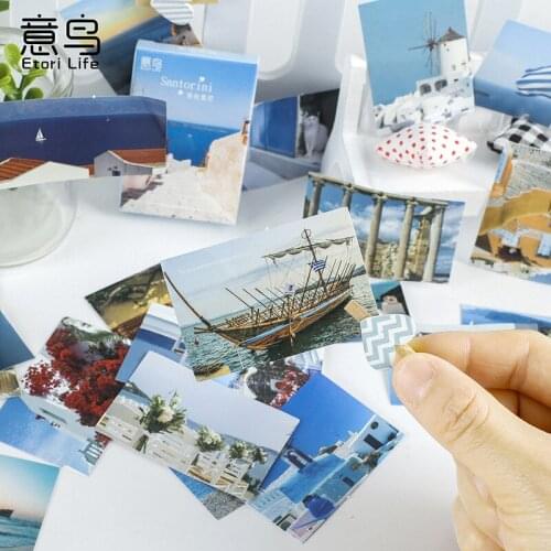 BULA 30Pcs/box Santorini Series Deco Stickers Flake Vintage Fairy Tale Kid Stickers In Stationery Stickers