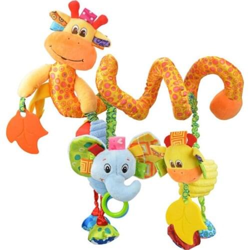 45cm Baby Bed Pram Around Hanging Toys Infant Cute Deer Hand Bell Rattle Early Education Stuffed Plush Toys Mobile Phone Straps