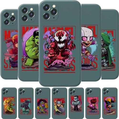 Disney Marvel Anime Phone Case cover For iphone 12 Pro Max 11 8 7 6 S XR PLUS X XS SE 2020 mini cell shell Army green