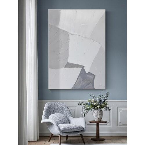 Handmade Canvas Painting Nordic Style Decor Large Abstract Painting Modern Art Minimalist Wall Art 3D Texture Art Grey Painting