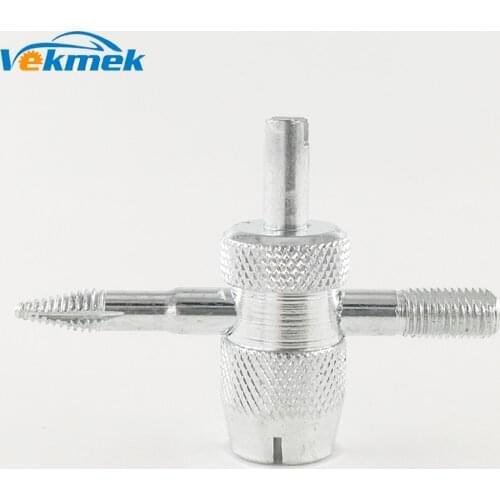 1 pc Four Way Tire Valve Tool Tyre Valve Core Screwdriver Valve Stem Rethreading Tool for Car Motorcycle Bus Tire Repair Tool