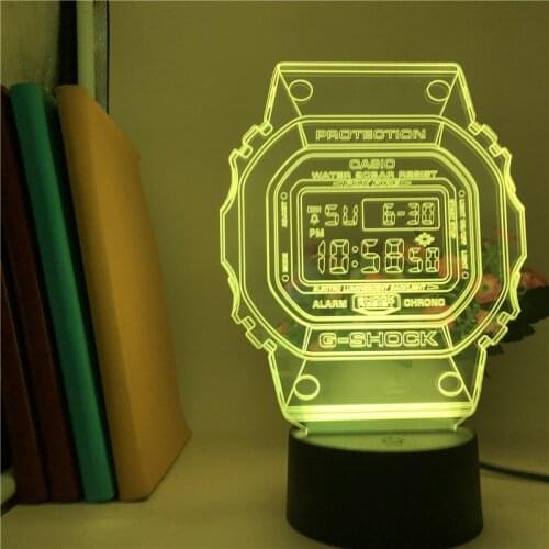 Cool LED Acrylic Night Light Sports Watch Kids Room Club Shop Decor Lighting Lamp USB Powered Nightlight Smart Phone Control