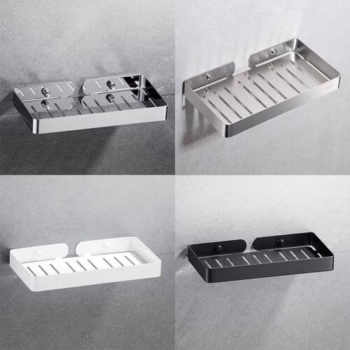 Bathroom Soap Dish Box Polish/Brush/white/Black Bath Shelf Shower Caddy for Shower Wall Mount Stainless Steel Toilet Soap Box