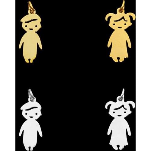 5pcs/lot 100% Stainless Steel Handsome Littel Boy DIY Earring Pendant Charm Wholesale Never Fade Jewelry Necklace Making Charms