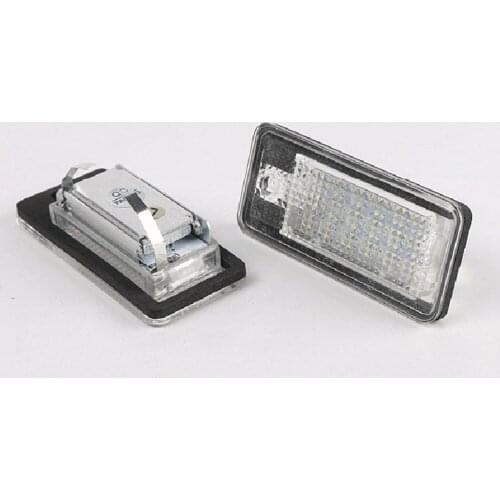 2x 18 LED License Number Plate Light Lamp For Audi A3 S3 A4 S4 A6 C6 A8 S8 Q7 LED Light Car License Plate Dome Light White