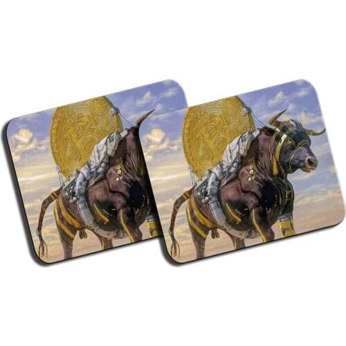MERCHANDMANIA PACK 2 big BITCOIN cryptocurrency bull mats for raton computer pc portable gaming