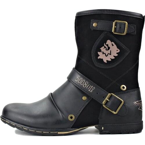 2020 OTTO ZONE spring autumn Western Boots Genuine Leather Mens Motorcycle Boots Ankle Boots Casual shoes 5008-1-HH 5 colors