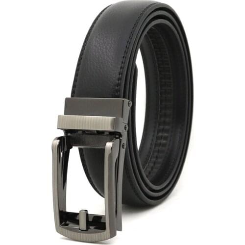 Flying Art Mens Casual Korean Business pu Automatic Buckle Belt reverse pull Buckle Belt mechanical Pin Buckle Trousers