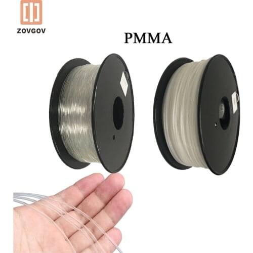 POM/PA/PMMA/PC-ABS ZOVGOV Filament 1.75mm White Pure Clear Acrylic Plastic Material Translucent Natural
