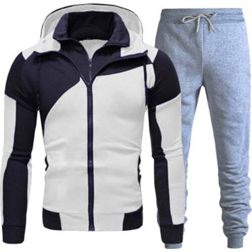 2021 New Winter Casual Tracksuit Mens Printed Hoodie Pants 2 Piece Set Zipper Sweatshirt Sports Sweater Mens Sportswear Suit
