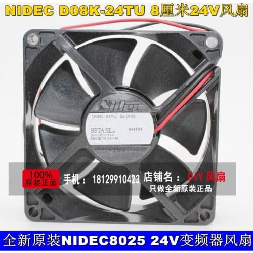 NEW NIDEC D08A-24TU 55(AX) 8025 24V 0.13A 80X25MM 8CM Frequency converter cooling fan