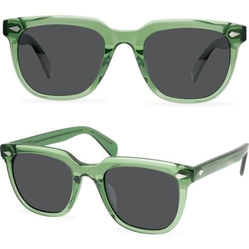 Vintage Oversized Frame Acetate Sunglasses For Men Thick Green Glasses 2021 Fashion Woman Polarized Luxury Eyeglasses Oculos