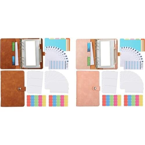 Binder Pockets A6 with Binder Cover, Budget Binder with Cash Envelopes Colorful Separator Label Budget Sheets