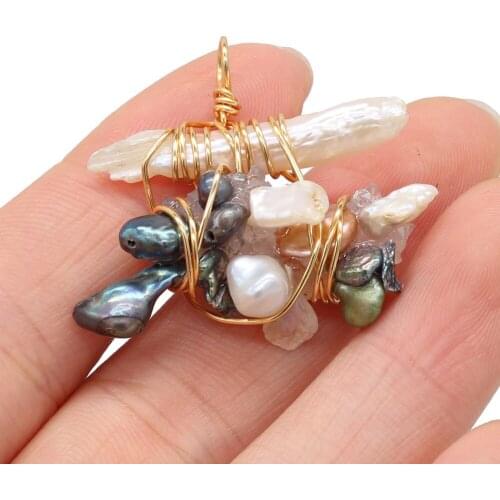 New Style Natural Freshwater Pearl Irregular Winding Pendant For Jewelry Making DIY Necklace Bracelet Accessory
