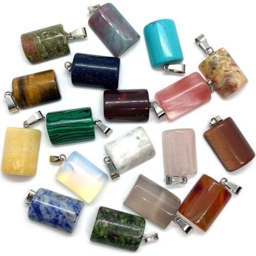 Natural Stone Semi-cylindrical Pendant DIY Jewelry Making Combination Exquisite Charm Necklace Earring Accessories Wholesale