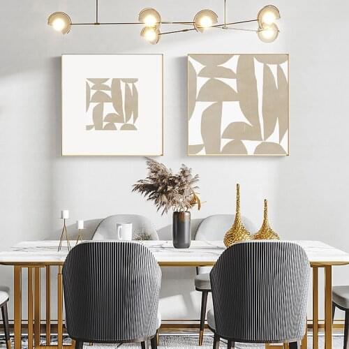 Simple Nordic abstract geometric color block Japanese style and Zen porch murals poster print canvas decorative painting