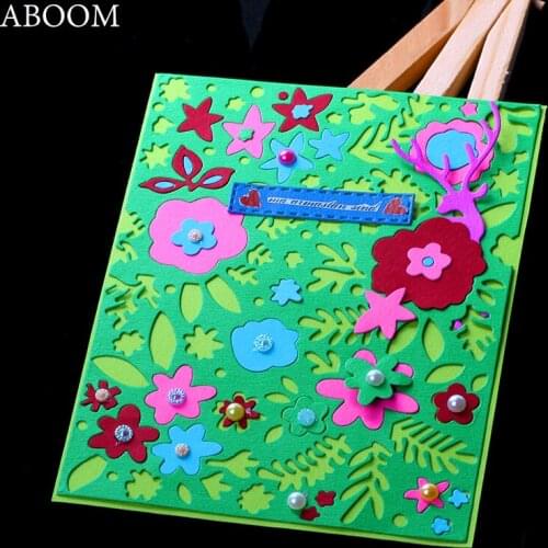 ABOOM Frame Hollow Flower Metal Carbon Steel Die Cut Dies Leaf Pattern Scrapbooking Album Decoration Cutting Dies Card Making