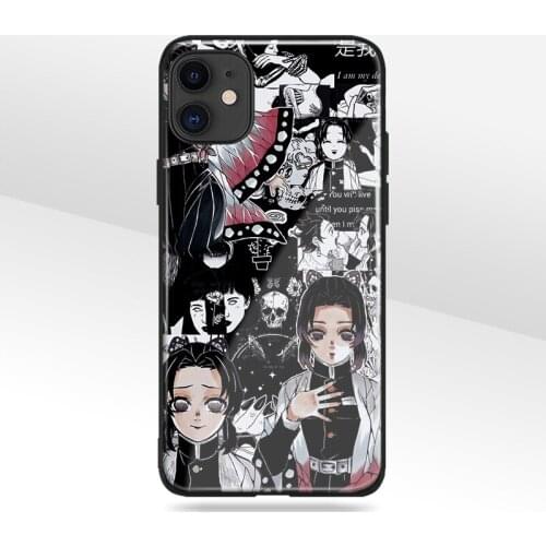 Shinobu Kocho anime aesthetic tempered glass soft silicone Phone case For iPhone SE 6s 7 8 Plus X XR XS 11 Pro Max cover shell