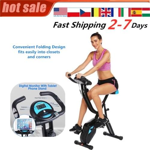 Folding Fitness Bicycle Time Speed Calories Display Spinning Bike Cardio Trainer Fat Burning Lose Weight Indoor Exercise Bike