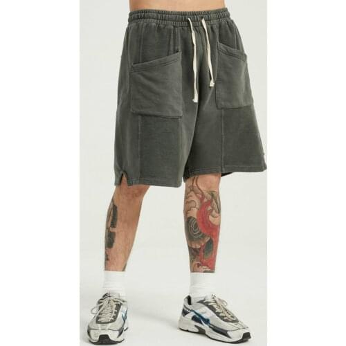 Garment-Washed Cotton Sweat shorts Reversed Cotton Terry Jogger Four Color