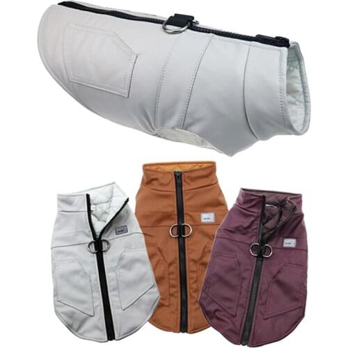 Waterproof PU Leather Pet Dog Jacket Winter Warm Dog Clothes For Small Dogs Thicken Puppy Clothing Chihuahua Vest Teddy Pug Coat