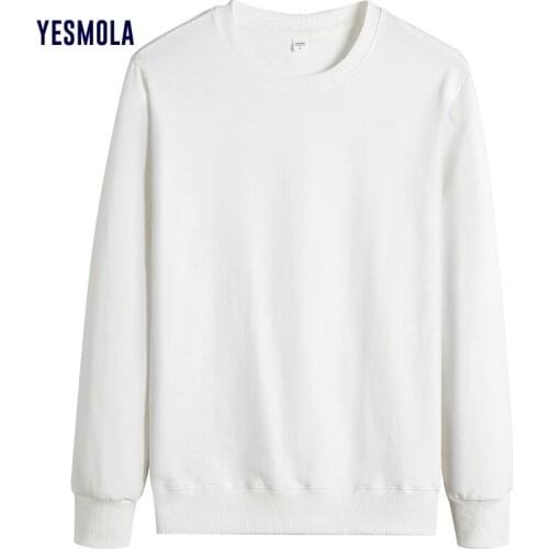 YESMOLA Men Sweatshirts Casual Basic Pullover O-neck Hoodies Soild Streetwear Plus Size Harajuku Fashion Men Women Pullover