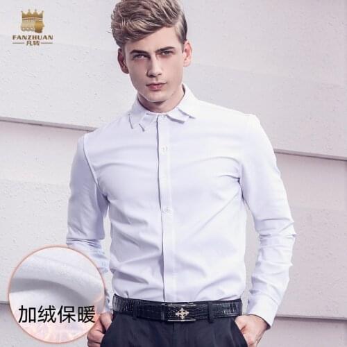 Fanzhuan Free Shipping New 2017 fashion casual male Mens white Palace 713210 Personalized long sleeved double collar shirt