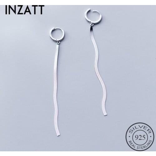 INZATT Real 925 Sterling Silver MInimalist Tassel Round Stud Earrings For Fashion Women Party Fine Jewelry 2019 Accessories Gift