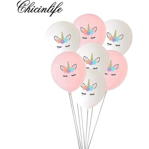 Chicinlife 10Pcs 10inch Unicorn Latex Balloons happy Birthday Kids Party Decoration Baby Shower Balloons Party Favors Supplies