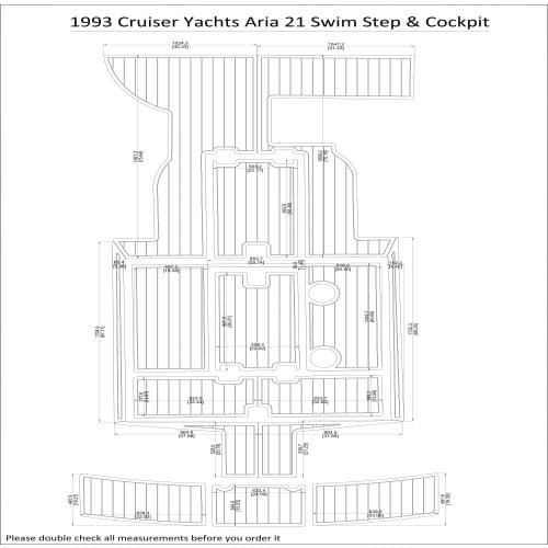 1993 Cruiser Yachts Aria 21 Swim Step & Cockpit Pad Boat EVA Teak Decking 1/4" 6mm