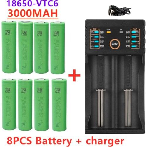 2/4/6/8pcs New original 3.7 V 3000 MAH 18650 battery for us18650 Sony C6 30A toys tools flashlight battery+USB Charger