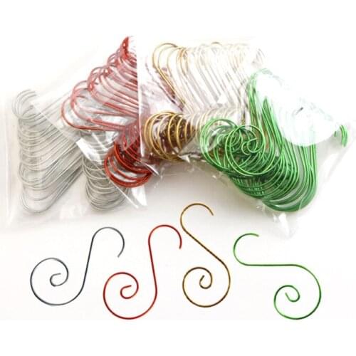 20Pcs S-shaped Metal Hook Christmas Wreath Hook Christmas Tree Ball Accessories Hook Home Party Supplies