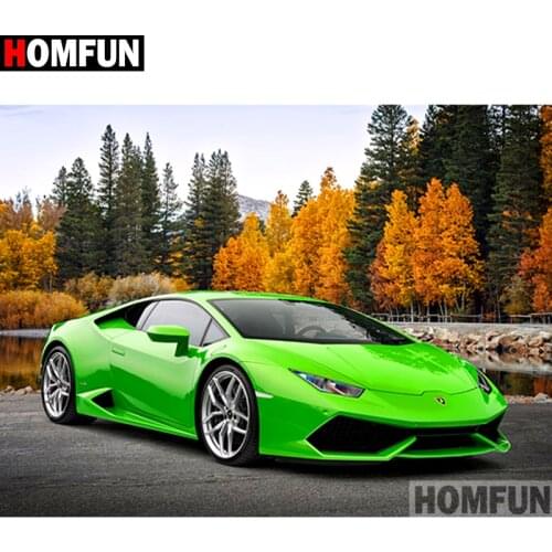 HOMFUN Full Square/Round Drill 5D DIY Diamond Painting "Sports car scenery" Embroidery Cross Stitch 3D Home Decor Gift A11511