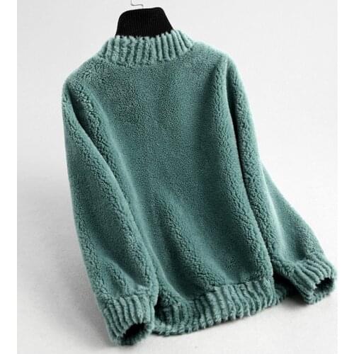 Brand Winter Real Fur Coat Women Clothes 2020 Korean Vintage Casual Slim Shorts Wool Jacket Elegant Ladies Coats 59343