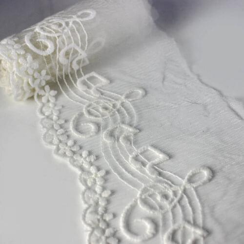 Cusack 2 meters 10 cm Mesh Cotton Embroidery Flower Lace Trims Ribbon for Garment Home Textiles DIY Crafts Trimmings Lace Fabric