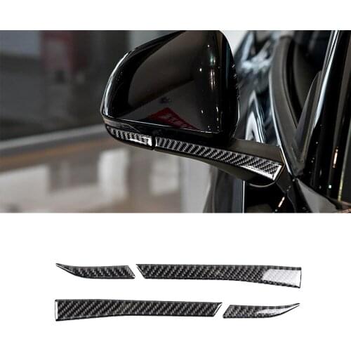 Rearview Mirror Decoration Cover Trim Decal for Ford Mustang 2015 2016 2017 2018 2019 2020 Car Exterior Accessories Carbon Fiber