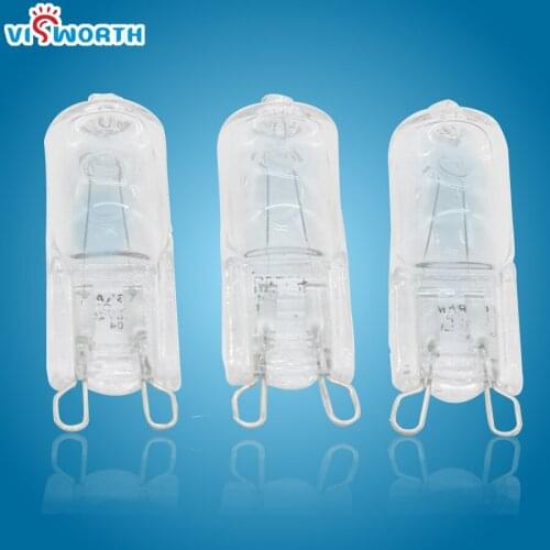 50PCS/Lot G9 Halogen Lamp 40W Crystal Lamp Glass Small Body AC 220V 230V 240V 360 Degree Led Light Warm White For Livingroom