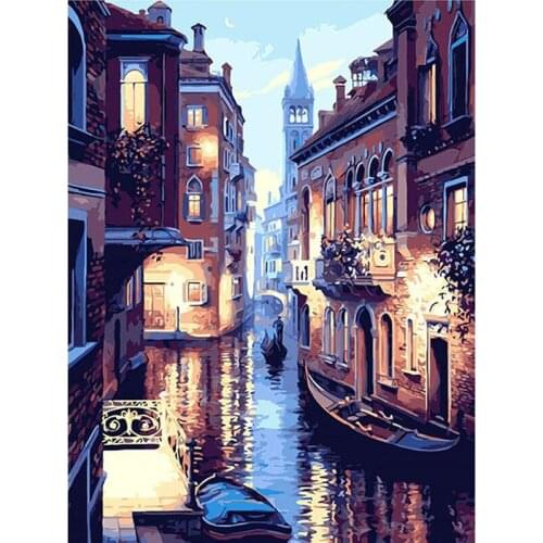 GLymg Kits For Adults 5D Diamond Craft Painting Peaceful Venice Night Mosaic Gift Diy Diamond Embroidery Kits Wall Art Decor