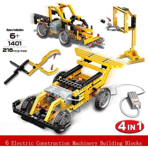 4in1 Power Mechanical Building Blocks Toys Childrens Science Kit Educational Technology Blocks Engine/Variable Speed Car Blocks