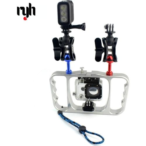 Dual Arm Scuba Diving Dive Bracket Flashlight Tray Stabilizer Mount for Gopro Sony SJCAM Action Camera/ Smartphone Spare Parts