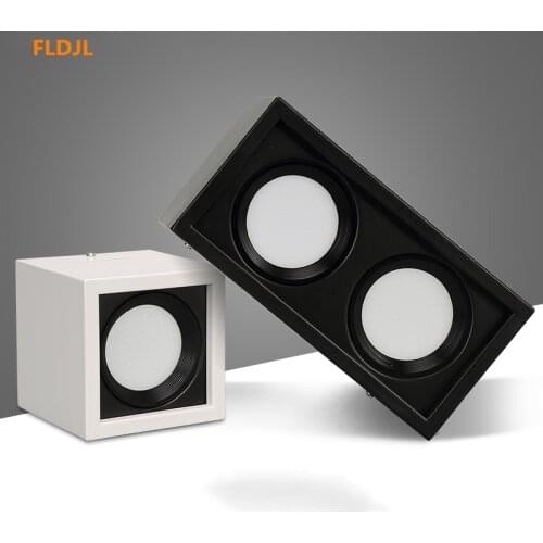 Square COB LED dimmable Downlights 10W 15W 20W 30W Surface Mounted LED Ceiling Lamps Spot Light LED Downlights AC85V-265V