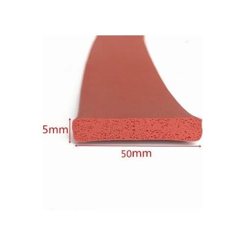 Silicone Rubber Foam Strip Heat Insulation Bar 50mm x 19mm 50x19mm 1 Meter Red